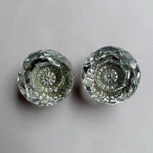 Lot Of 2 Vintage Antique Glass Door Knobs Matching